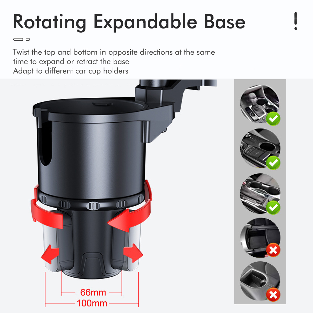 360° Rotatable Car Cup Holder  - Food Snacks Drinks 评论和价格