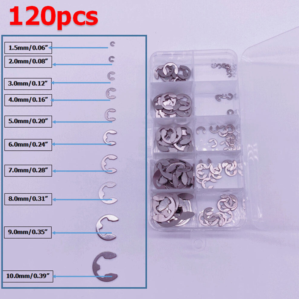 120Pcs E-Clips C Clips Stainle - Nuts Mix 评论和价格